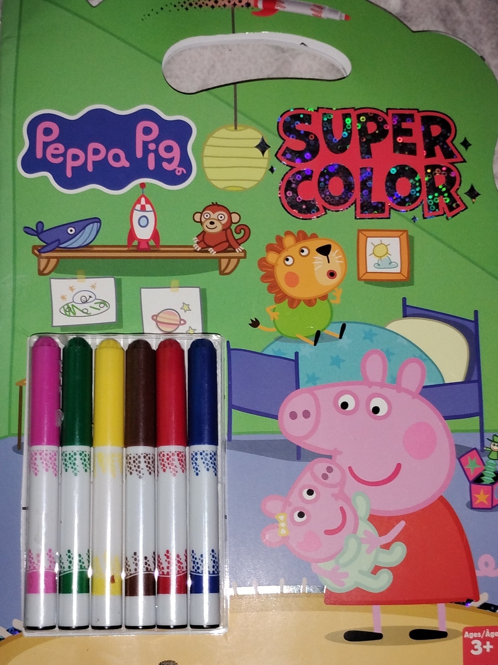 Peppa Pig Marker Pack with Pink, Green, Yellow, Brown, Red, Blue